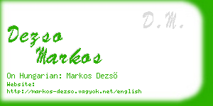 dezso markos business card