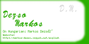 dezso markos business card